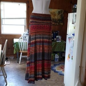 Long Patterned Maxi Skirt